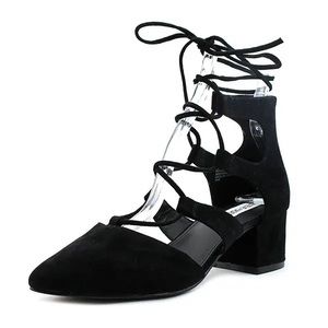 Steve Madden Wishez Black Suede Lace-up Heel